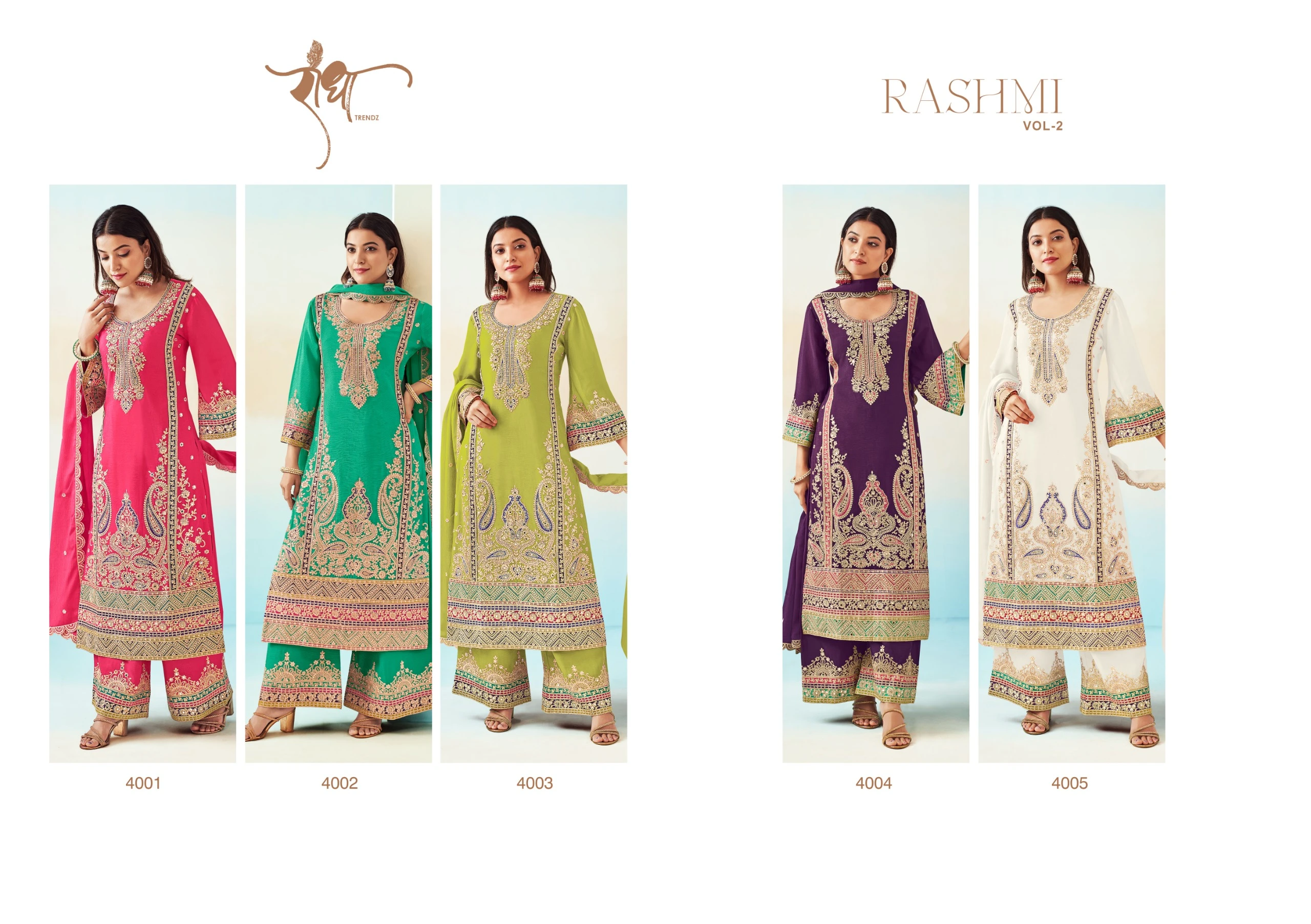 Radha Trendz Rashmi Vol 2 Heavy Chinon Wholesale Readymade Salwar Suit Catalog — Wholesale Readymade Suit, MPA wholesale from Surat — view 6
